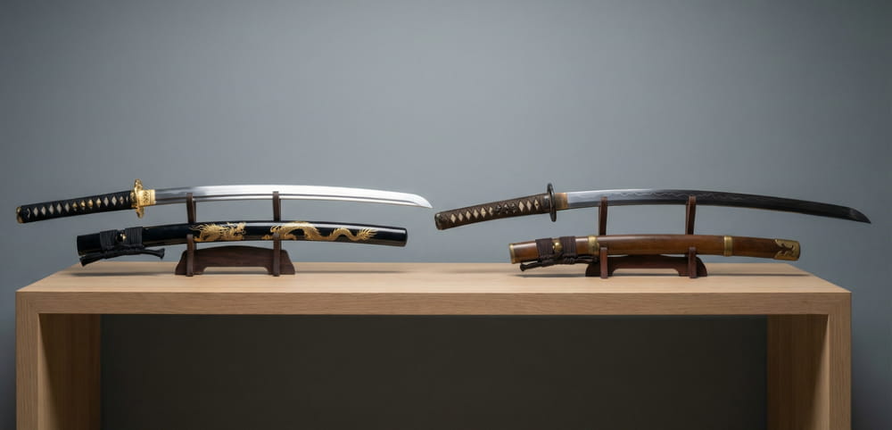 Skillnaden mellan en skarp katana och en dekorationsmodell